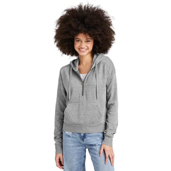 District Women s Grey Frost Perfect Tri Fleece 1 2-Zip Pullover Fashion - Image 3