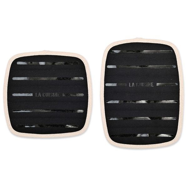 La Cuisine Black Potholder Hot Pad Set Online Sale - Image 2