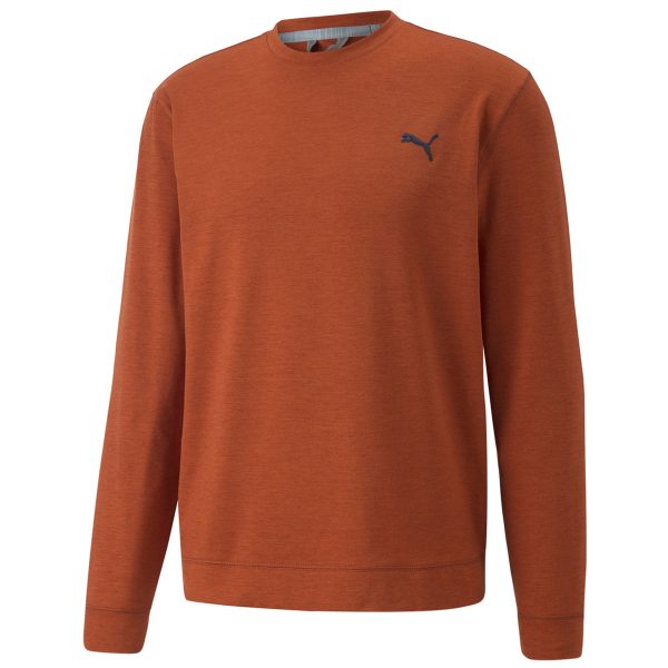 Puma Golf Men s Warm Chestnut Heather Cloudspun Golf Crewneck Discount