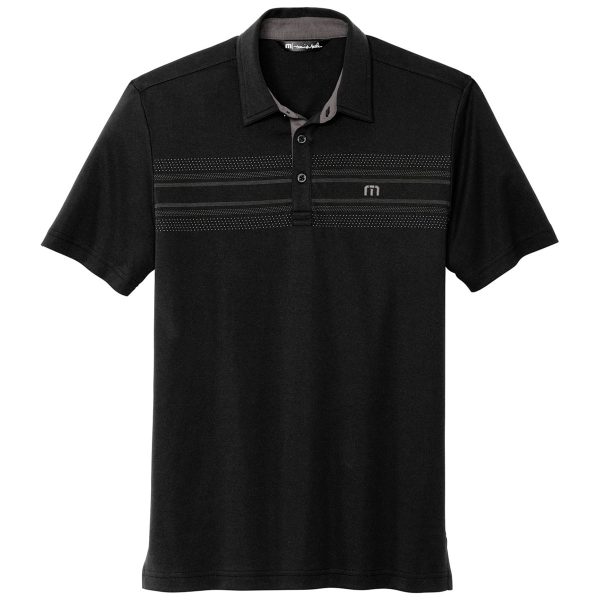 TravisMathew Men s Black Monterey Chest Stripe Polo Online Hot Sale
