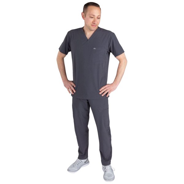 TiScrubs Men s Charcoal Grey Stretch 9-Pocket Short Scrub Pants Online Hot Sale