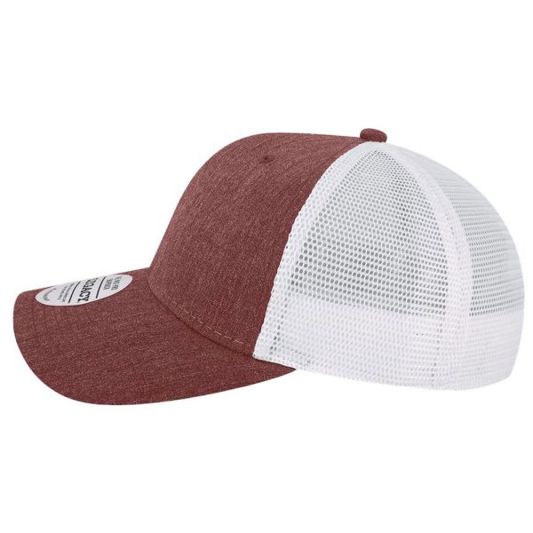 Legacy Melange Burgundy White Mid-Pro Snapback Trucker Cap Online now - Image 3