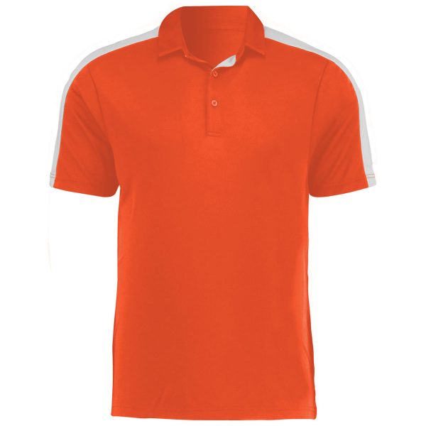 Augusta Sportswear Men s Orange White Bi-Color Vital Polo Online now