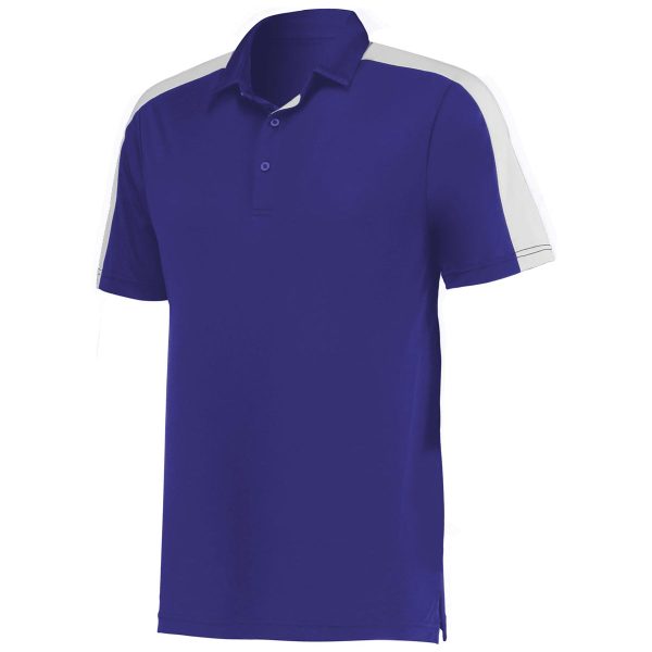 Augusta Sportswear Men s Purple White Bi-Color Vital Polo Fashion - Image 3