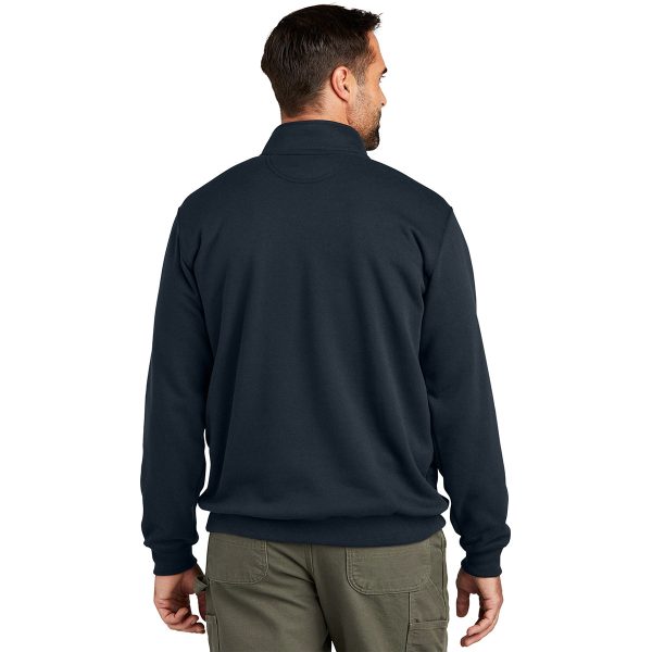 Carhartt Men s New Navy Midweight 1 4-Zip Mock Neck Sweatshirt on Sale - Image 4