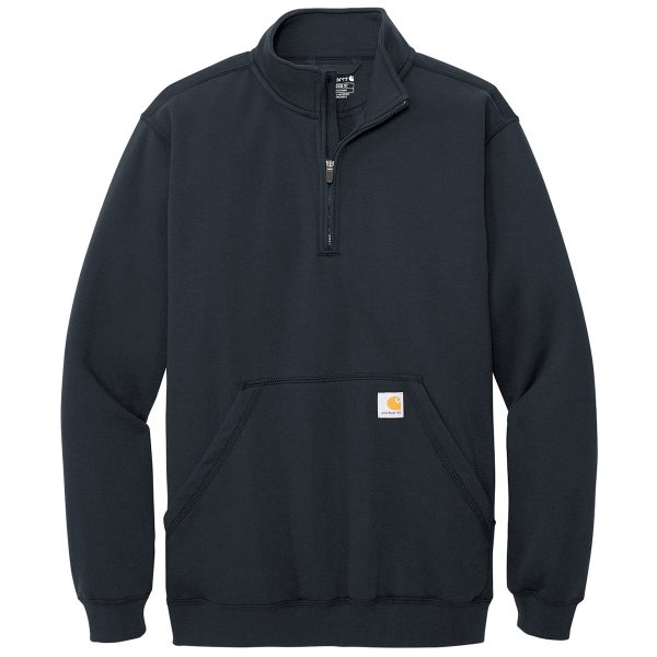 Carhartt Men s New Navy Midweight 1 4-Zip Mock Neck Sweatshirt on Sale