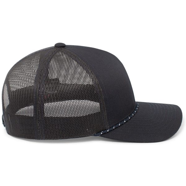 Pacific Headwear Navy Trucker Snapback Braid Cap Online Hot Sale - Image 4